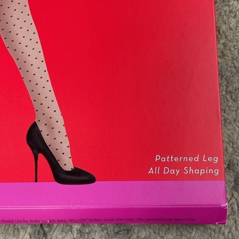 Spanx Sheers Swiss Dot Tights Black 397 Slimming Shaper Sz A